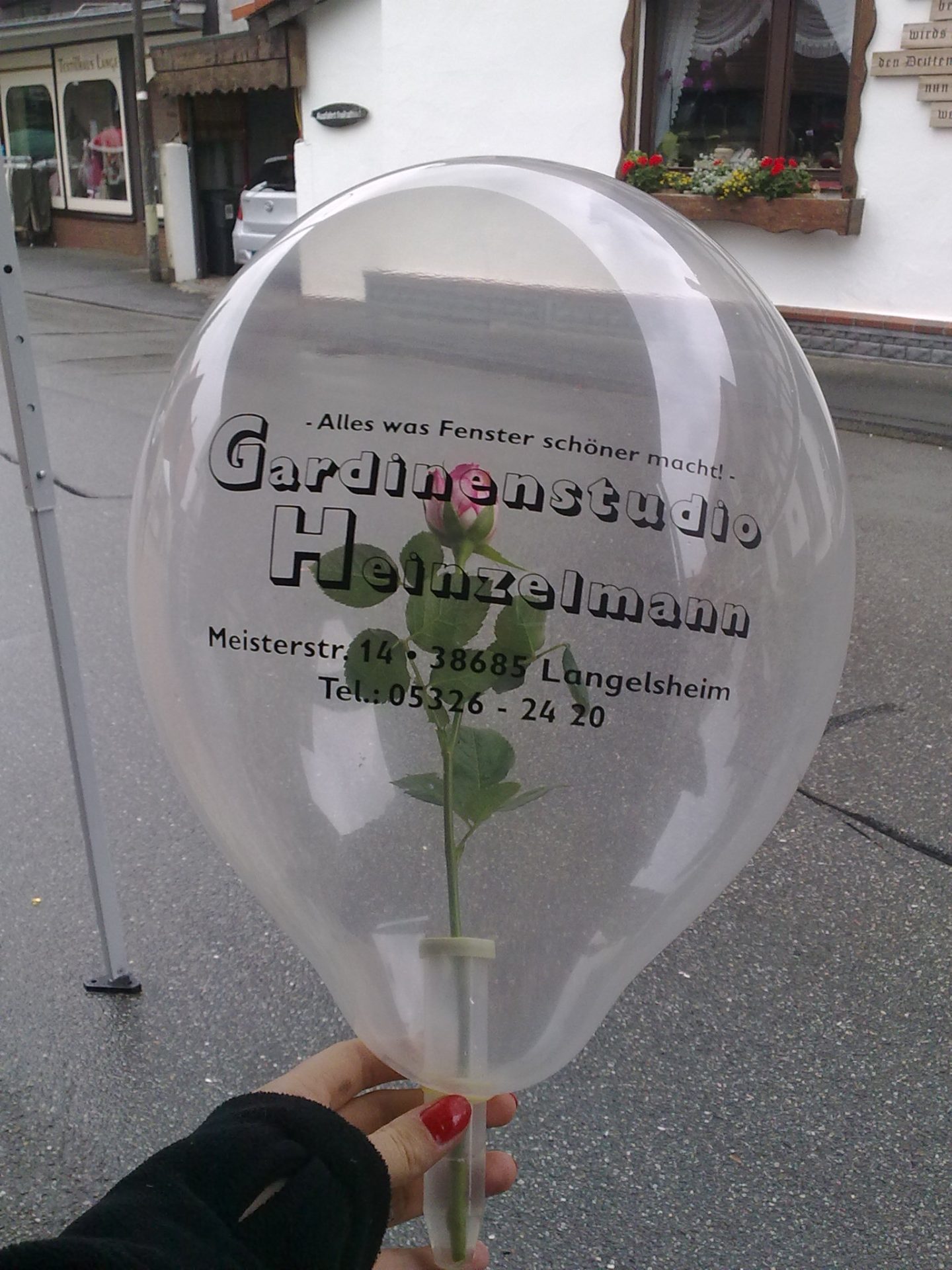 Rose im Ballon